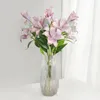 Flores decorativas 1pc simulação eucalipto decoração de casa clematis ramo artificial lilytrês cabeças ornamentos de mesa arranjo de flores