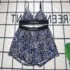 Leopard print damskie kamizelki kamizelki szorty stroje kąpielowe projektant projektant bikinis sportowy stanik 2pc