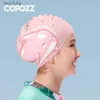 Czapki pływackie Copozz Swimming Cap for Dzieci Wodoodporny elastyczna silikonowa basen basenowa ochrona ucha Kreskówka Swim Hat for Boys Girll240125