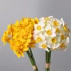 Kunstbloemen Groen 6 Stuks/bos Witte Kunstmatige Narcissus Bloemboeket Huis Tuin Desktop Decoratie Bloemen Feest Bruiloft Bruids Nep Bloemen YQ240125