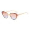 Zonnebril 2024 Mode Cat-eye Kleur Dames Retro Gradient Trend Street Tool Bril