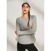 Lu-Wt188 Femmes Yoga chemise filles rétrécissement en cours d'exécution à manches longues dames tenues décontractées vêtements de sport pour adultes exercice vêtements de Fitness Sh 59