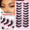 3D False Eyelashes 10 Pairs Eyelashes 3D Mink Lashes Faux Mink Fluffy Lash Soft Full Thick Wispy Eyelashes Extension