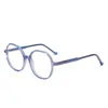 サングラスアセテート眼鏡フレーム女性円形カラフルな近視眼鏡2色の完全な光学処方のアイウェア