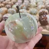 Decoratieve beeldjes Natuurlijke Afghaanse Jade Reiki Healing Stone Carving Crystal Apple Craft Fruit Decoratie Kerstcadeau Familie Woonkamer