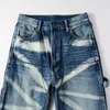 Herren Jeans Männer Streetwear Taschen Cargo Denim Vintage Blau Bleach Hosen Untere Knöpfe Lose Gerade Hosen