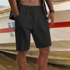 Men's Polos 2024 Young Solid Color Cotton Linen Shorts Loose Summer Outdoor Casual Pants