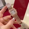 Relógio de luxo feminino relógio quadrado designer diamante relógio de alta qualidade movimento quartzo 27mm pulseira aço inoxidável moda feminina relógio clássico
