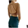 Yoga roupa minimalista sutiã fino shoder cinta esporte sutiãs mulheres backless fitness correndo tops sling sportswear ginásio treinamento gota deliv dh4vs