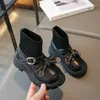 Boots 2024 Fashion Girls Cool Children Ankle Snow Non-slip Breatheable Leather Kids Sport Shoes Sneakers