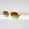 Óculos de sol de alta qualidade quadrado sem moldura vintage para mulheres homens liga acetato moda óculos gradiente lente uv400