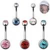 Pierścienie Bell Bell Pierścienie G23 Titanium Belly Button Piecing 14G CZ Pink Pins Pierścień Zakrzywiony pierścień sztangi nombril ombligo seksowna biżuteria do ciała dla kobiet YQ240125