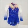 Skating Dresses Liuhuo Figure Dress Girls Teens Blue Ice Dance Skirt Quality Crystals Dancewear Ballet Performance Drop Delivery Spo Dhreo