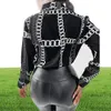Дизайнерская женская одежда леопардовая блузки для дамской осень модной моды леопардовый принт с длинным рукавом рубашка лацка -лацка с пуговицами SHI4499081