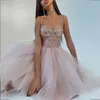 Casual Dresses Sparkly Pink Prom For Women 2024 Tulle Sleeveless Spaghetti Strap Sequins Birthday Mini Dress Sexy Bridesmaid Party Gown