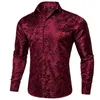 Camicie da uomo di lusso a 26 colori maniche lunghe Paisley stampato floreale Jacquard viola blu camicia nera per uomo autunno inverno camicetta 240125