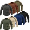 Jagdjacken 2024 Herbst und Winter Herren Stehkragen Pullover Einfarbig Taktische Outdoor Jacke Anzug Reißverschluss Winddicht Dicker Mantel