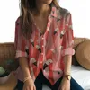 Women's Blouses 2024 Long Sleeve Shirt Flamingo 3D Printed Fashion Simple Aesthetic Temperament