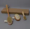 3PCSSet Bath Brush Set Dry Hud Body Soft Natural Borst Borste Träbadduschborste Spa Body Brush med avtagbart handtag D4458514