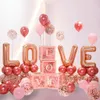 1set Transparent Letter Balloon Box Love Red Foil Balloons Happy Valentines Day Wedding Room Party Decorations 240124