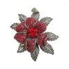 Brosches Muylinda Rose Rhinestone for Women Red Crystal Brosch Pin Vintage Jewerly Accessories With Clothing Dress Party Gift