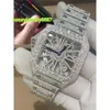 Diamond Watch Pass Mouvement à quartz Top Saphir gelé pour homme