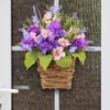 Fleurs décoratives, arrangement Floral exquis, couronne artificielle, panier de fleurs de Simulation réaliste pour la décoration de la maison et du bureau