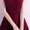 Party Dresses Dongcmy Luxury Wine Red Graduation Dress 2024 Prom Small Evening Gown Women Vanligtvis kan bära