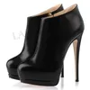 Dress Shoes Black Boots Closed Toe Platform Stiletto Heel Fashion Booties Custom Ladies Shoes Woman Botines LAIGZEM Large Size 34-52L231228