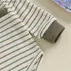 Clothing Sets 0-18M Newborn Baby Boy Girl Fall Winter Clothes Waffle Knit Striped Romper Long Pants Set Home Outfit