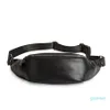 Men Bumbag Fanny Pack Hip Bag Banano De Cintura Banana Waist Pack PU Leather Black Small Tight Sling Belt Bag Small Chest Bag Bana300N