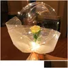 Party Decoration Transparent Bobo Ball Led Luminous Balloon Rose Bouquet Valentines Day Gift For Birthday Wedding Decor Y20 Homefavor Dhlyf