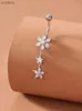 Navel Bell Button Rings KUNIU 1pc Fashion Long Star Pendant Belly Ring Women's Fit Piercing Body Jewelry YQ240125