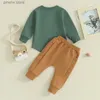 Zestawy odzieży lioraitiin 6m-4y maluch dziecięcy ubrania solidne bluza z długim rękawem pullover top jogger spodni jesienny strój dresowy