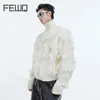 Maglioni da uomo FEWQ Maglione Streetwear Colletto alla coreana Nappa Jacquard Cardigan lavorato a maglia ispessito Giacca con cerniera laterale marea 9C3771