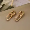 Stud Retro Double Loop Design Drop Earrings Gold Silver Color Geometric Round Earrings for Women Girls Punk Hip Hop Fashion Jewelry G Q240125