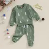 Kläderuppsättningar LIORITIIN 0-3Y TODDLER Baby Boys Girls Christmas Clothes Set Xmas Tree Långärmad Pullover Sweatshirt Tops Pants Pants