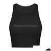 Yoga outfit loli High Neck Fitness Sports Bras vadderade Crop Top Women Racerback Workout Athletic Gym Tank med inbyggd Brayoga Drop Dhqmr