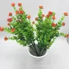 Faux Floral Greenery 7 canes Eucalyptus Camellia Artificial Flower Fake Plastic Anti-sun wedding decoration artificial plant YQ240125