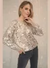 Kvinnors tröjor Fashion Solid paljetter Tröjor Toppar för kvinnor Runda hals Långärmar Knitwear 2024 Autumn Ladies Chic Party Street Pullover