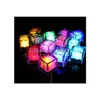 Night Lights Mini Led Party Square Color Changing Ice Cubes Glowing Blinking Flashing Novelty Supply Drop Delivery Lighting Indoor Dhtfx