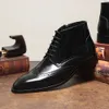 Patent-Herrenstiefel, handgefertigt, Qualität, 2024, Designer, britischer Stil, echtes Leder, Knöchel-Brogues, Schuhe für Herren