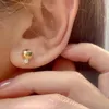 Boucles d'oreilles UNICE Simple véritable 18K or jaune massif AU750 bijoux fins diamants naturels haricots boule pour les femmes cadeau de fête