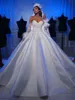 Splendido abito da sposa da donna A Line Sweetheart maniche rimovibili Abiti da sposa Paillettes Appliques Abito da treno con piume di piume Abiti su misura da sposa