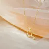 Pendanthalsband Fashion Gold Plated Tassel Zircon Key Charm Necklace For Women Trendy Jewelry Bijoux Gift E374