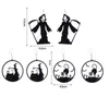 Dangle Earrings WANGAIYAO Fashion Personality Halloween Spider Web Haunted House Bat Ghost Witch Dark Acrylic Holiday Earpiece Acce