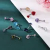 Navelklockknappringar 1 st stålknapp Ringar Crystal Piercing Navel Heart Style Navel Piercing Earring Belly Piercing Sexy Body Jewelry Ombligo YQ240125