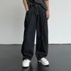 Pantalons pour hommes Hommes Couleur unie Unisexe Jambe large avec entrejambe Hop Style Streetwear pour coupe ample bouton droit