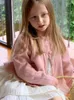 Jaquetas menina de malha cardigan outono e inverno roupas estilo ocidental bebê menina camisola casaco de lã infantil zljg