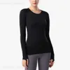 Lu Align Lu Woman Yogas Athletic Tshirt Top Stretch Fitness T-Shirts Manches Longues Col Rond Élastique Formation T-Shirts Séchage Rapide Exercices 14